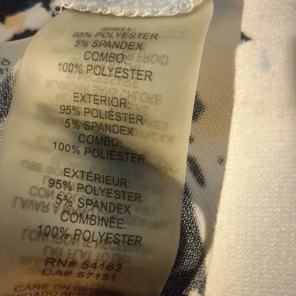 Karl Lagerfeld Paris Short Sleeve Blouse White Blue Black Floral Top Soft Flowy - Picture 6 of 7